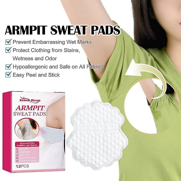 Vita Underarm Pads Klänning Kläder Perspiration Armhåla Vård Svettabsorberande 12x