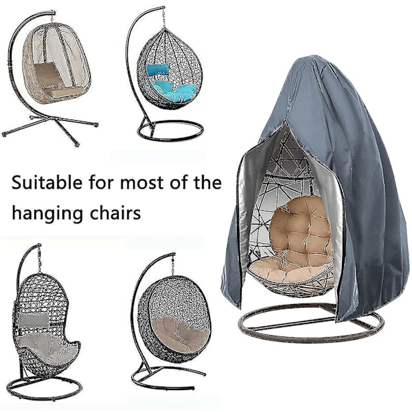 Patio Hängande Äggstolsskydd Rotting Utomhus Wicker Gungstol Vattentät Dammtät Trädgårdsmöbler Överdrag Med Dragkedja, 190x115cm