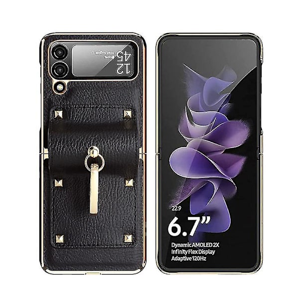 Sopii Samsung ZFlip3 Samsung-älypuhelimen koteloon Taittuva rengaskotelo Niuniu (musta)