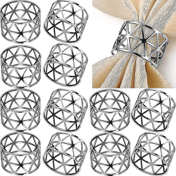 Servietringe, 12 stk. Hule Servietringe Holdere Serviet Ring