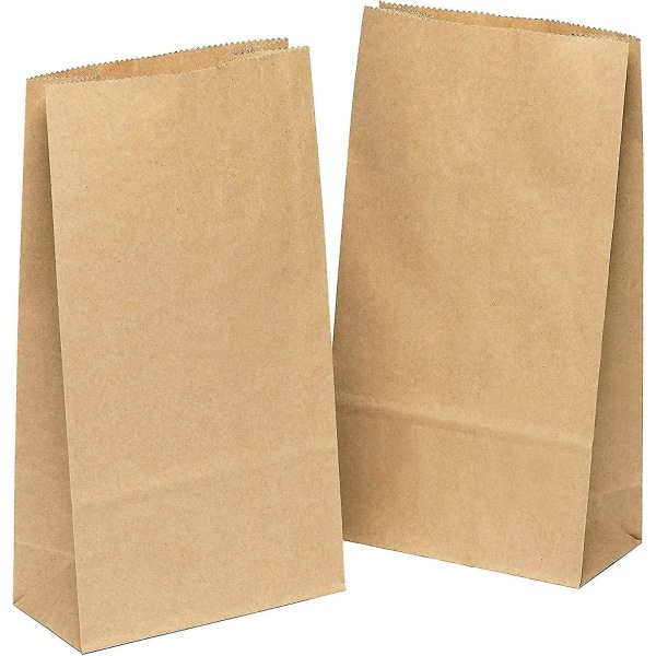 Paper Bags, 100pcs Gift Bags Brown Bags Handicraft Kraft Paper Diy Bottom Bag Advent Calendar Kraft Paper Bags 9*17*5.5 Cm