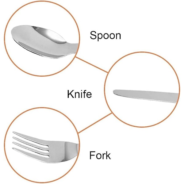 2 sett (6 deler) Sammenleggbart rustfritt stål bestikksett Bærbart bestikk med 2 oppbevaringsposer for piknik Fotturer Camping Reise