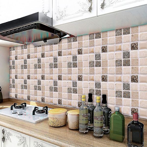 3D Mosaikplattor med PVC-material Vattentäta Värmebeständiga Lätt att Använda Hållbara För