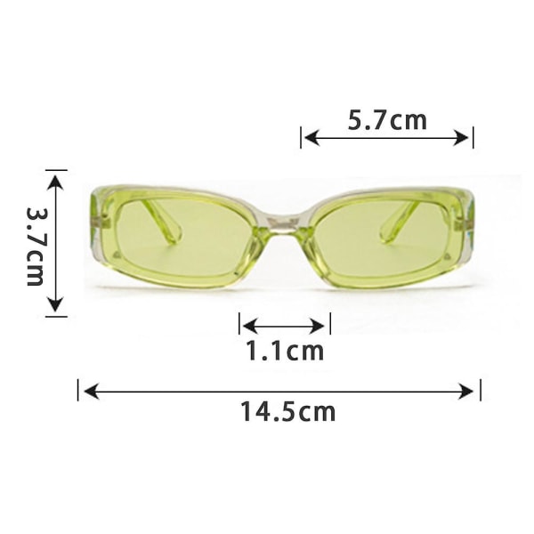 Rektangulære solbriller for kvinner Retro mote solbriller beskyttelse Vintage smal kvadratisk ramme øyenbrille