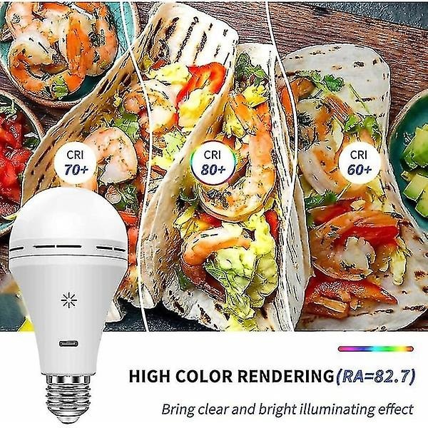 LED solcellelampe, USB-opladning med fjernbetjening 7W (fjernbetjening + pære + solpanel = komplet sæt (smart switch, køligt hvidt lys)