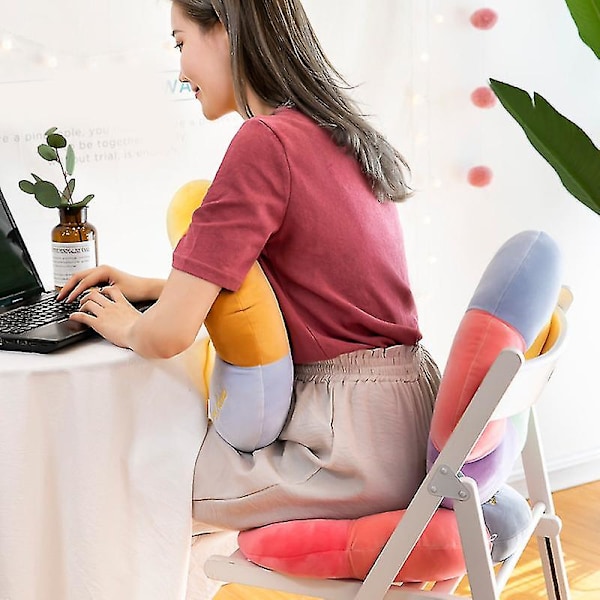 Plussjputer i blomsterform - Fargerik kroppspute, dekorativ rund sittepute, plussjputer, hjemmedekor