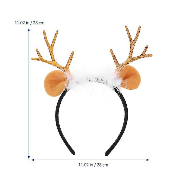 1 st jultomte-diadem med horn, julcosplay-hårband, huvudbonad för barn