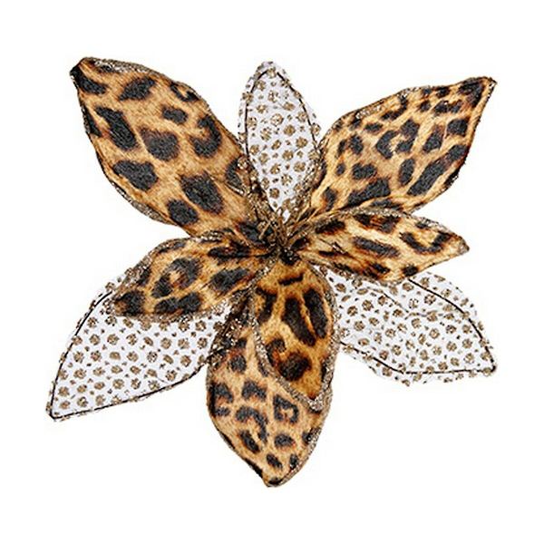Dekorativ Blomma Leopard Jul Brun 35 x 35 x 35 cm