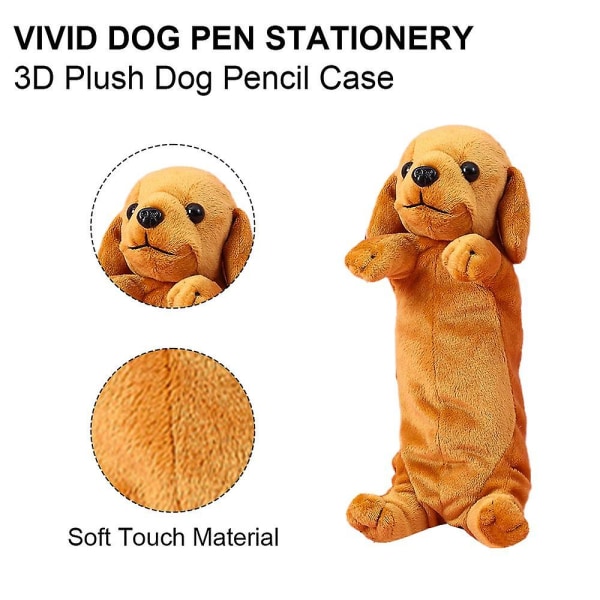 Case Pehmo koiran kynäpussi Pehmeä eläinten paperitavara Sarjakuva säilytyskynälaukku