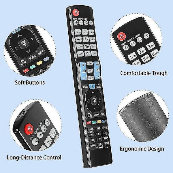 AKB73756580 fjärrkontroll för LG LED TV 32LB650V-ZA 32LB652V-ZA 32LB653V-ZK 39LB650V-ZA 39LB652V-ZA 39LB653V-ZK 42LB630V-ZA Yalo