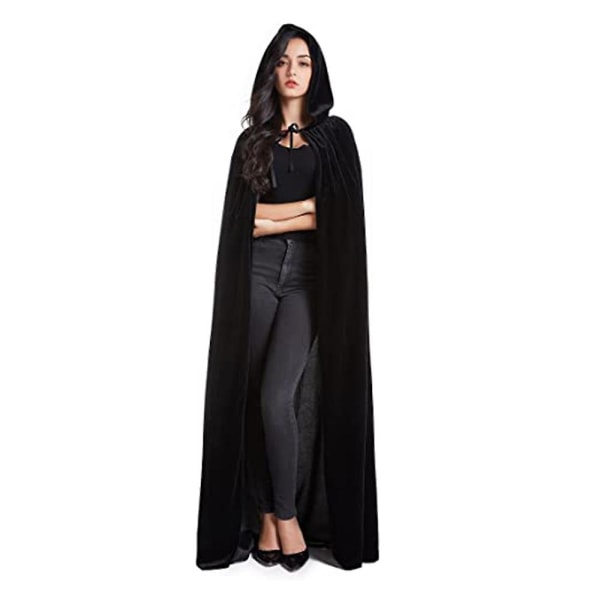 Hettekappe Unisex voksen kappe med hette Halloween julekappe Vampyr Witch Cape Costume(S）