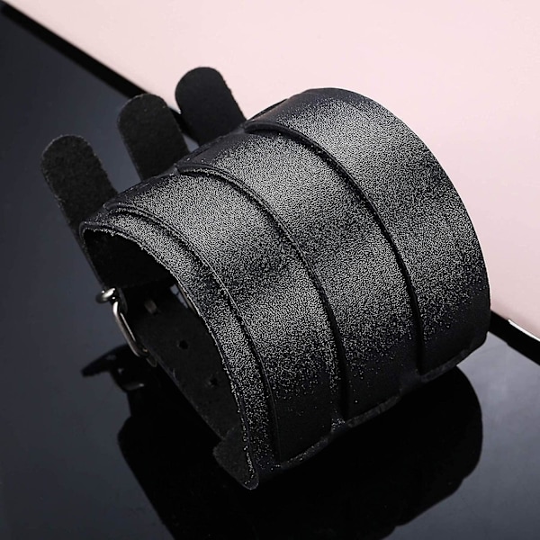 2 st Armband av äkta läder för män och kvinnor, trippelrem, bred armband, manschett, omslag, handskar, armband, spänne, fästning, armrustning, manschett, bälte, Un