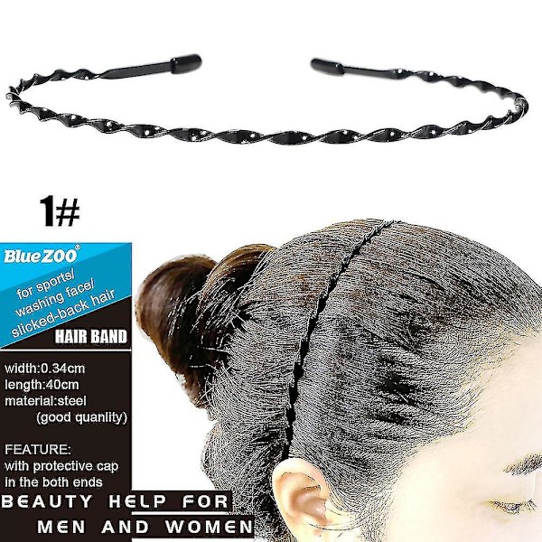 Metall Hodebånd for Sport, Unisex, Bølgeformet, Svart