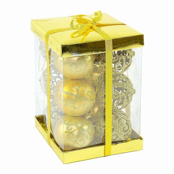 Julgranskulor Gyllene Plast 6 x 6 x 6 cm (12 stycken)