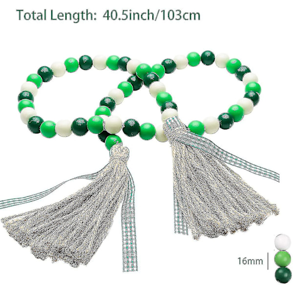 2 kpl Puinen Helmikoriste St. Patrick's Day - Puuhelmet ja Tupsut, Maalaistyylinen Rustiikkinen