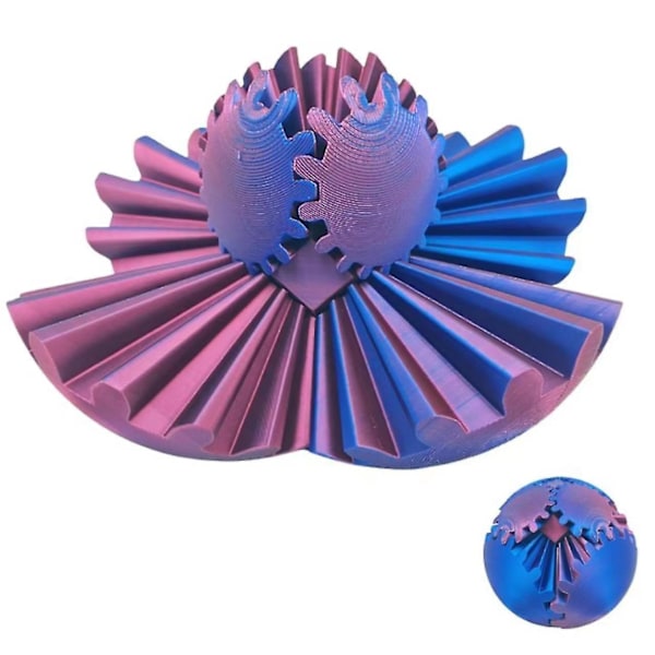 3D-tryckt kugghjulskula spinboll, kubfidgetleksak, kugghjulssfär, stressboll, skrivbordsleksak, kugghjulsleksak för stress och ångest avslappnande, A