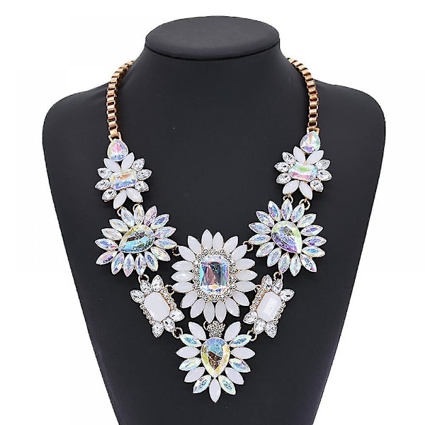 Korte Halskæder til Kvinder med Diamanter Blomster Halskæder, Mode Tøj Smykker Halskæder til Kvinder (hvid) Xq-ps129