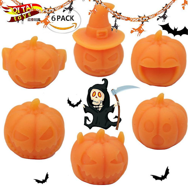 Squeeze Toys Halloween Leksak Mjuk Lim Pumpa Läkning Squeeze Stretch