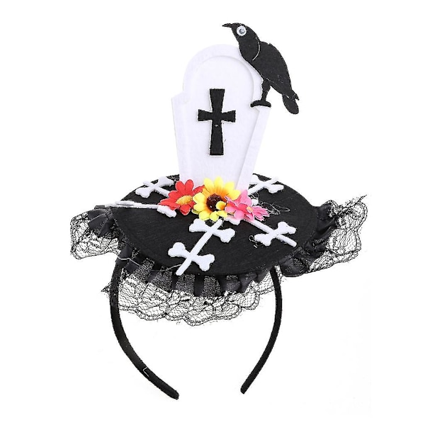 Exquisite Headband Tombstone Skeleton Crow Hair Hoop For Halloween Christmas