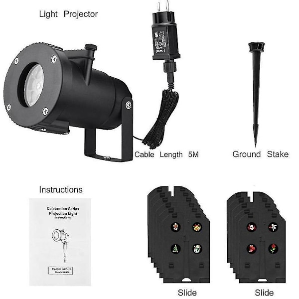 LED Projektionslampe Julelys LED Projektor Kompatibel med Jule-/Halloween Projektionslampe Vandafvisende IP65 Julelys Udendørs LED