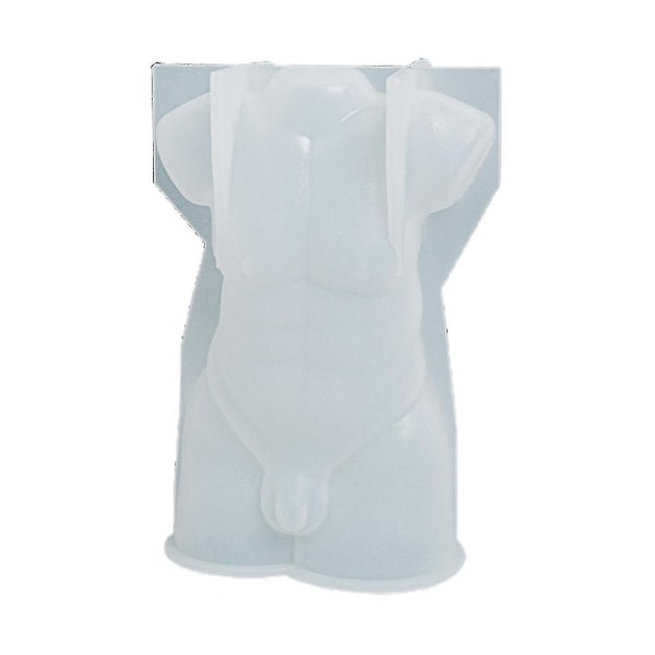 3D Kropsform Lys Harpiksform Kvinde Mand Kropsmodel Pynt Silikonform, 1（E）