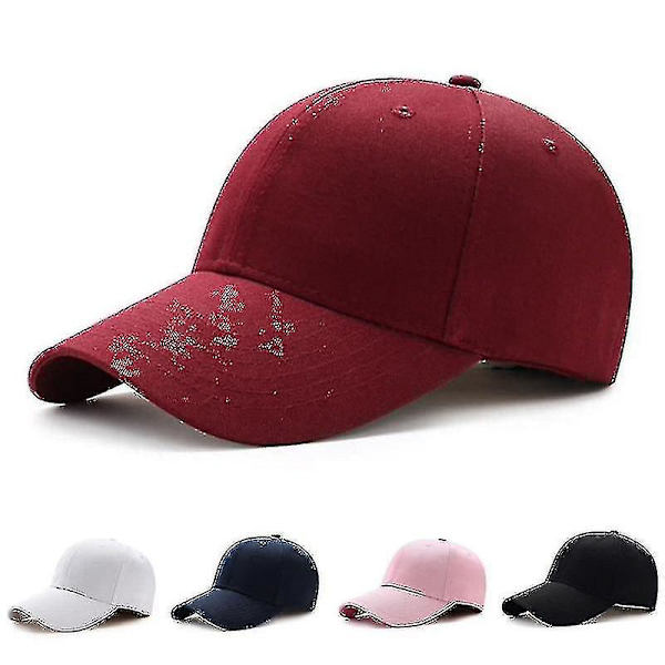 Unisex Justerbar Enkelt Caps, Utendørs Snapback Hip-hop Hatt (Rød)