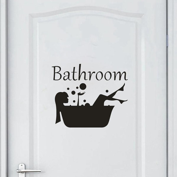 1 st badrumsdörrklistermärke för kvinnor Väggdekor Rolig söt väggdekor dekorativ affisch för badrum