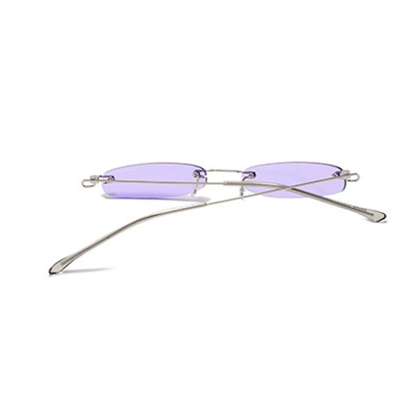 Slanke rektangulære solbriller uten kanter Vintage Slanke klare briller Spring Hinge