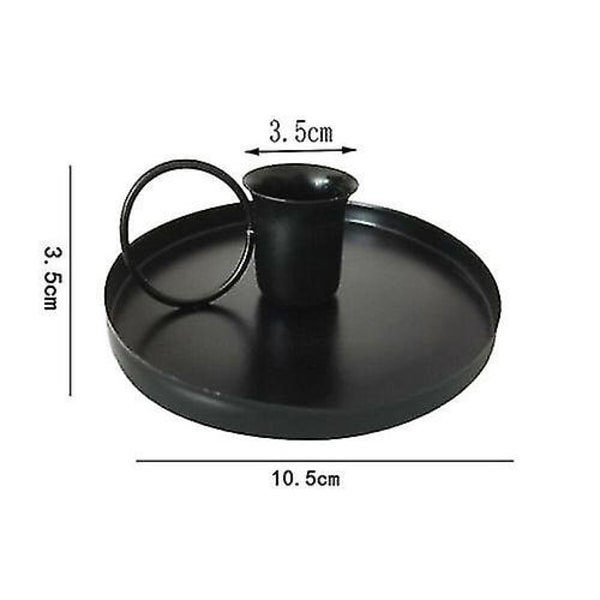 2 st Retro Metall Ljusstake Ljusstake Dekoration för Skrivbord Bröllop Heminredning (Svart)