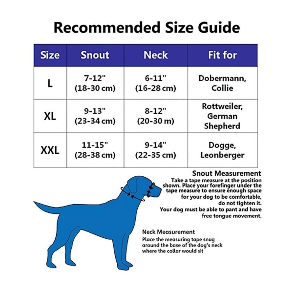 Hundemundkurv til små mellemstore hunde Anti-bidende gøen og tygge med blød polstring og justerbar løkke(XL）