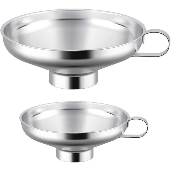 Wide Mouth Canning Funnel with Handle for Wide and Regular Jars - Stainless Steel Kitchen Funnel Set