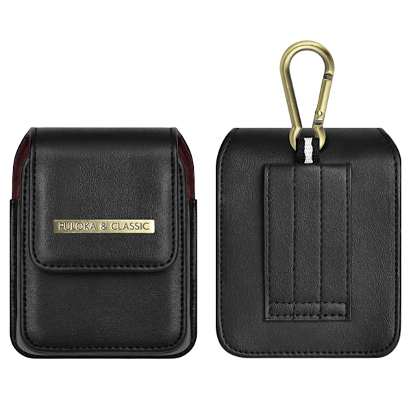 Premium Læder Bælteklips Holster Talje Bærende Hængende Taske Etui Kompatibel Med Samsung Galaxy Z Flip 4 Z Flip 3 Niuniu (Sort)