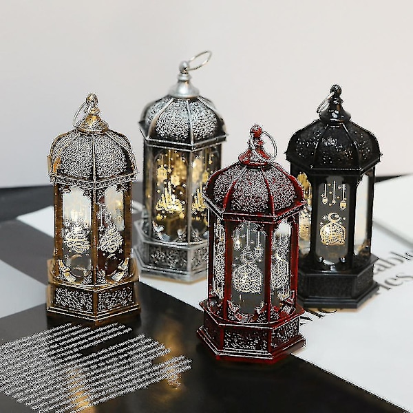 Islamsk Lanterne Muslimsk Ramadan Eid Led Lys Arabisk Studie Belysning Lampe Batteridrevet