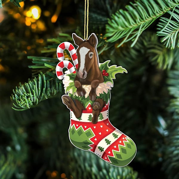 Roliga Häst-Julkulor - Födelsedagspresenter - Bilhängande - Hästälskares Julkulor - Söta Häst-Julkulor