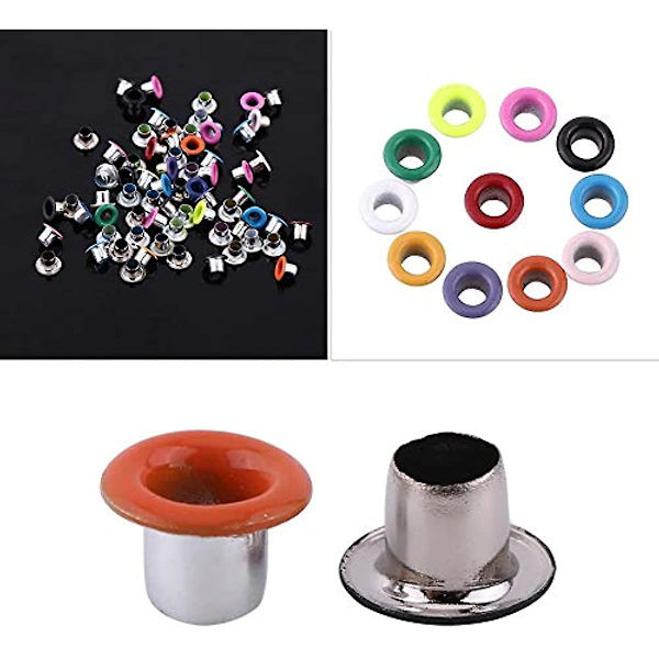 Hålmetall Öglor Kit 3mm 500st Små Öglor Öglor Set Själv Baksida för Pärlkärnor Kläder Läder Skor Canvas Hantverk Väska DIY Projekt