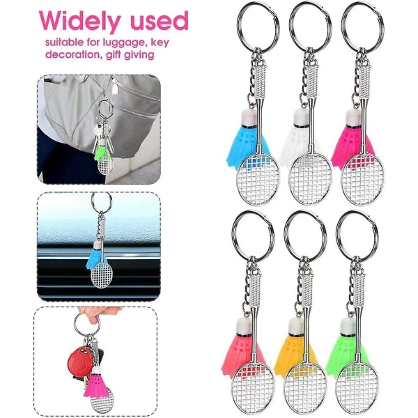 Lätt att bära Slitstark bärbar lätt plast, mini badminton nyckelring för vänner hem, flerfärgad