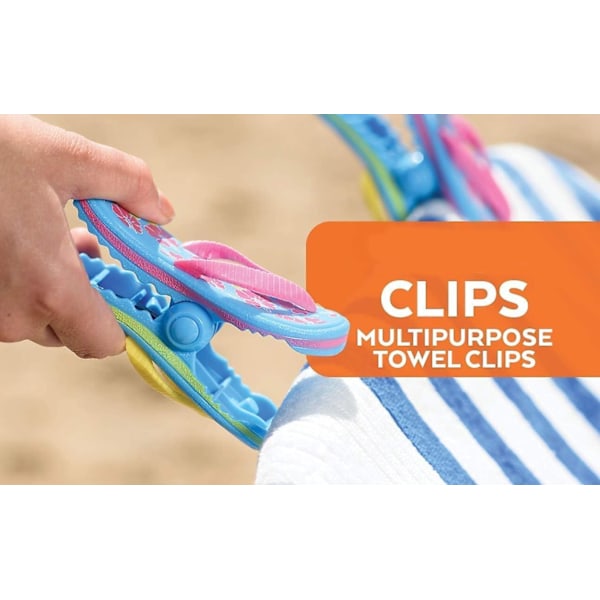 2 stk klips for solsenger flerfarget tøffel strandhåndkleklips sterke strandstolhengere klesklips store nyheter