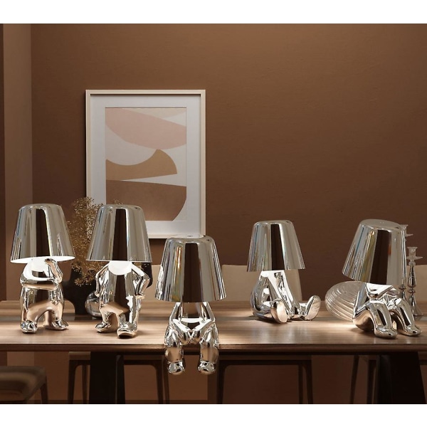 5 Stylingalternativ Thinker Lamp Collection Skrivbordsnattlampa Silver