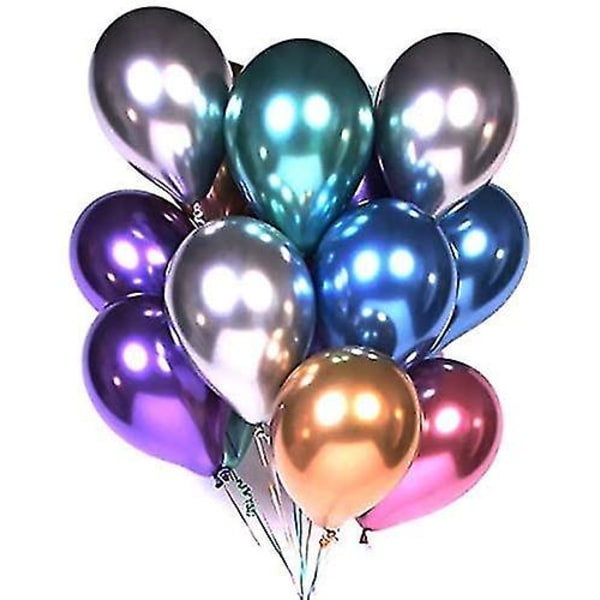 Festballoner 60 stk Assorterede Farver Metallic Latex Balloner Fødselsdag Helium Balloner