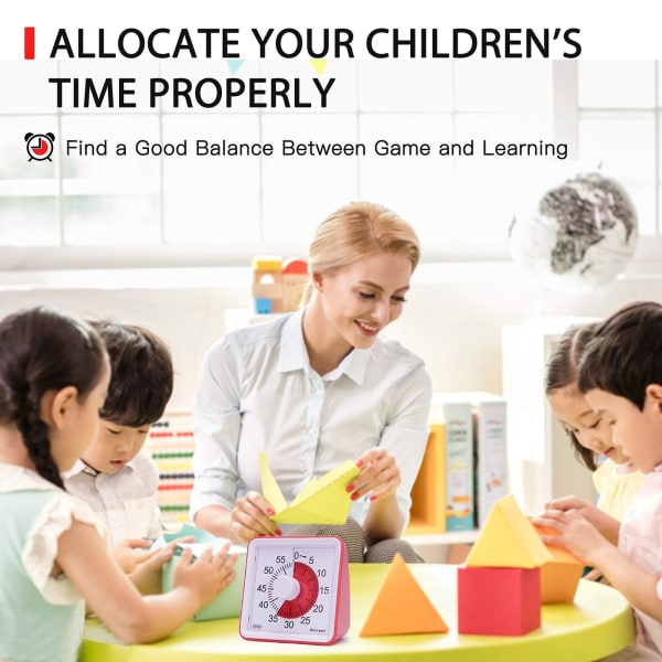 Nedtællingsur til børn og voksne, tidsstyringsværktøj til undervisning (blå og blå)
