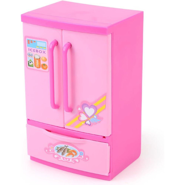 Barn Imitation Leksak Mini Kylskåp Rosa Plast Rollspel Leksak Kreativ Små Hushållsapparater Modell Leksaker Pedagogiska Simuleringsleksaker Hem Apparat