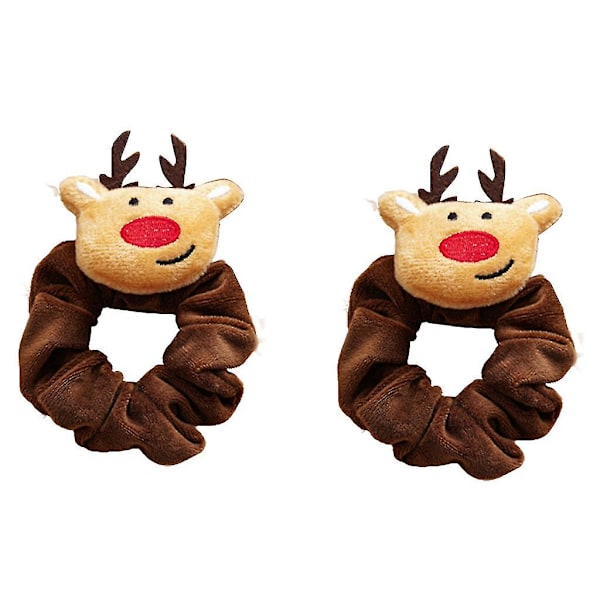 Jultomte & Älg Hårband i Plysch med Snodd - Julklapp