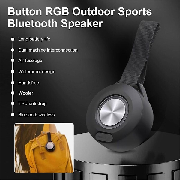 Bluetooth-högtalare mini portabel högtalare RGB färgglatt ljus subwoofer vattentät för utomhussporter
