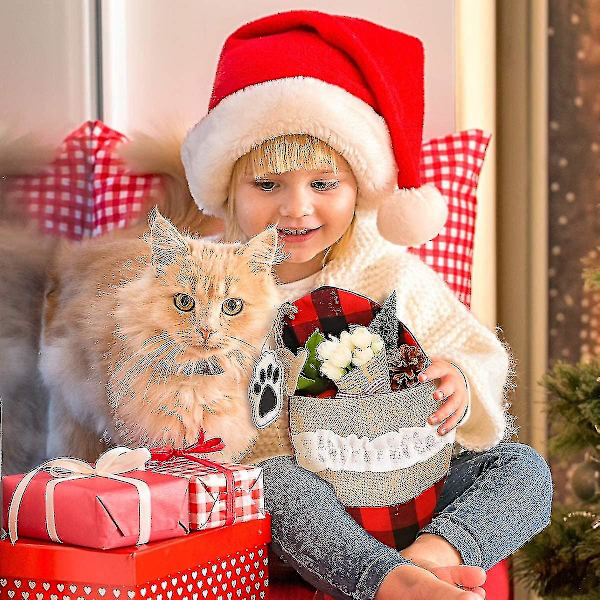 Julstrumpor för Katter, 19 Tum, Stor Fiskform, 2-pack