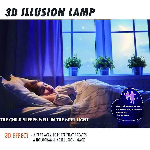 Morsdagsgaver Fra Datter Eller Søn Bedste Mor Fødselsdagsgaver Hjerteformet 3d Lampe Med Digt Til Mor