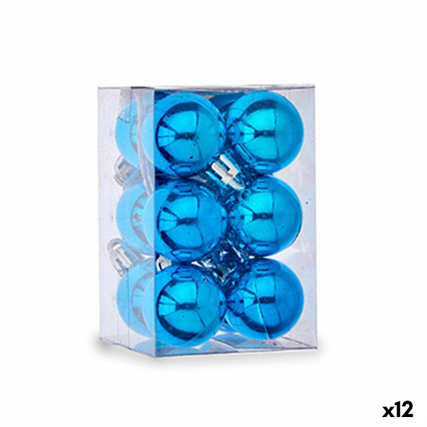 Set med julgranskulor Ø 3 cm Blå Plast 12 x 6 x 6 cm (12 stycken)