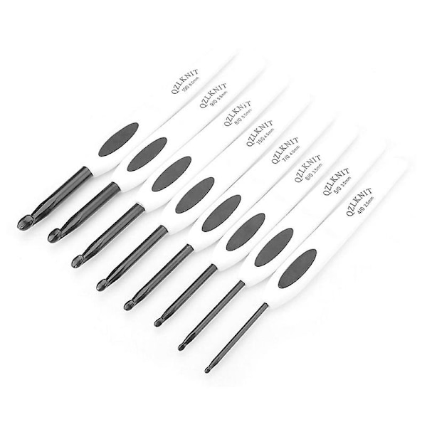 Sett med 9 TPR strikkepinner med mykt aluminiumhåndtak, robust og fasjonabelt