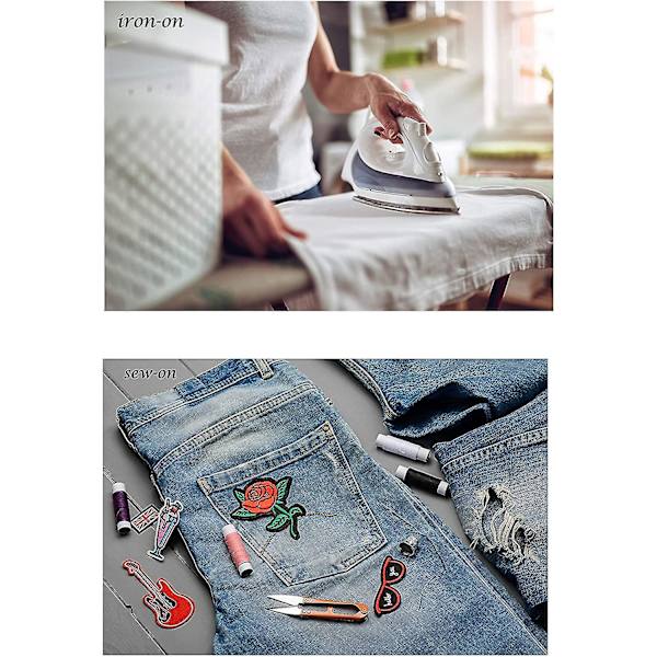60 stk Tilfeldige Assorterte Stiler Broderte Stryke-På-Lapper DIY Sy Applikasjonslapp