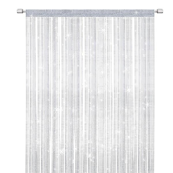 Stränggardiner Dörr Myggnät Gardiner, Elegant Avdelare Tofs Gardiner för Heminredning, Avdelare Gardiner för Dörrar och Fönster, Vit (100x200cm)