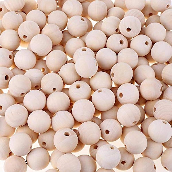 100Pcs 25mm Wooden Beads Natural Large Wood Beads Bulk for Crafts Wooden Beads Garland and Jewelry Making